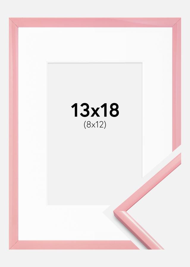 Ram med passepartou Rahmen New Lifestyle Rosa 13x18 cm - Passepartout Weiß 9x13 cm