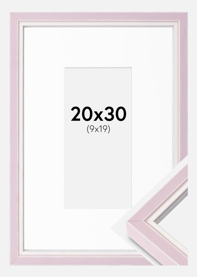 Ram med passepartou Rahmen Diana Rosa 20x30 cm - Passepartout Weiß 10x20 cm