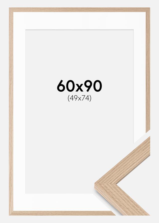 Ram med passepartou Rahmen BGA Classic Eiche 60x90 cm - Passepartout Weiß 50x75 cm