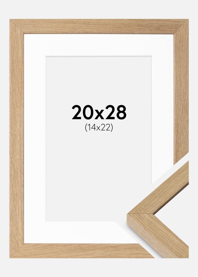 Ram med passepartou Rahmen Hermes Natürliche Eiche 20x28 cm - Passepartout Weiß 15x23 cm