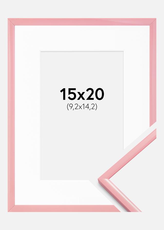 Ram med passepartou Rahmen New Lifestyle Rosa 15x20 cm - Passepartout Weiß 4x6 inches