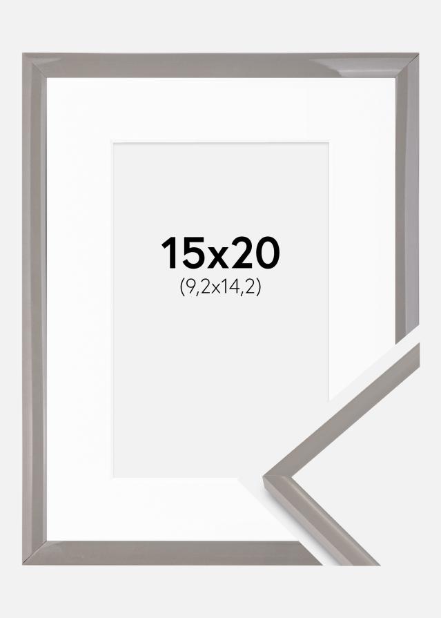 Ram med passepartou Rahmen New Lifestyle erdgrau 15x20 cm - Passepartout Weiß 4x6 inches