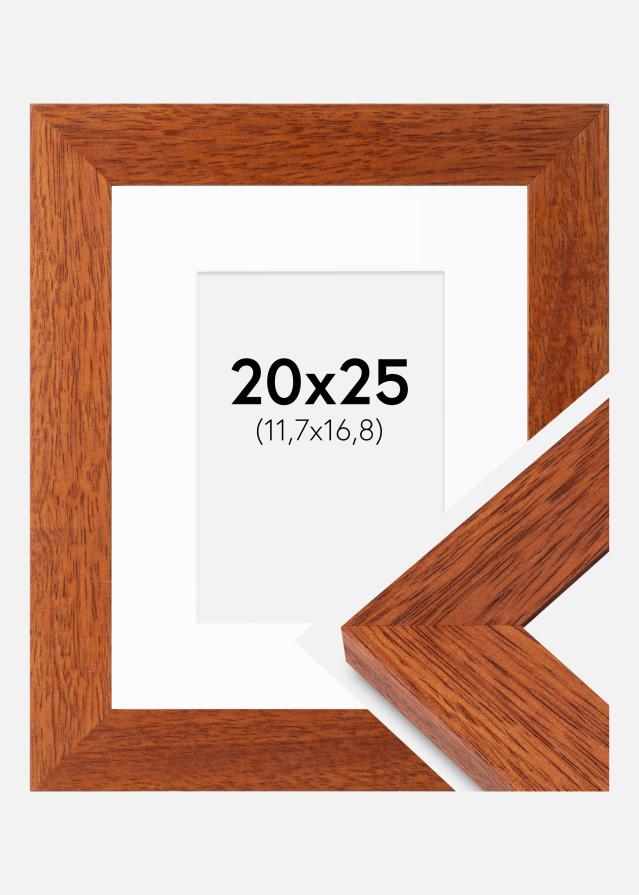 Ram med passepartou Rahmen Juno Kirsche 20x25 cm - Passepartout Weiß 5x7 inches