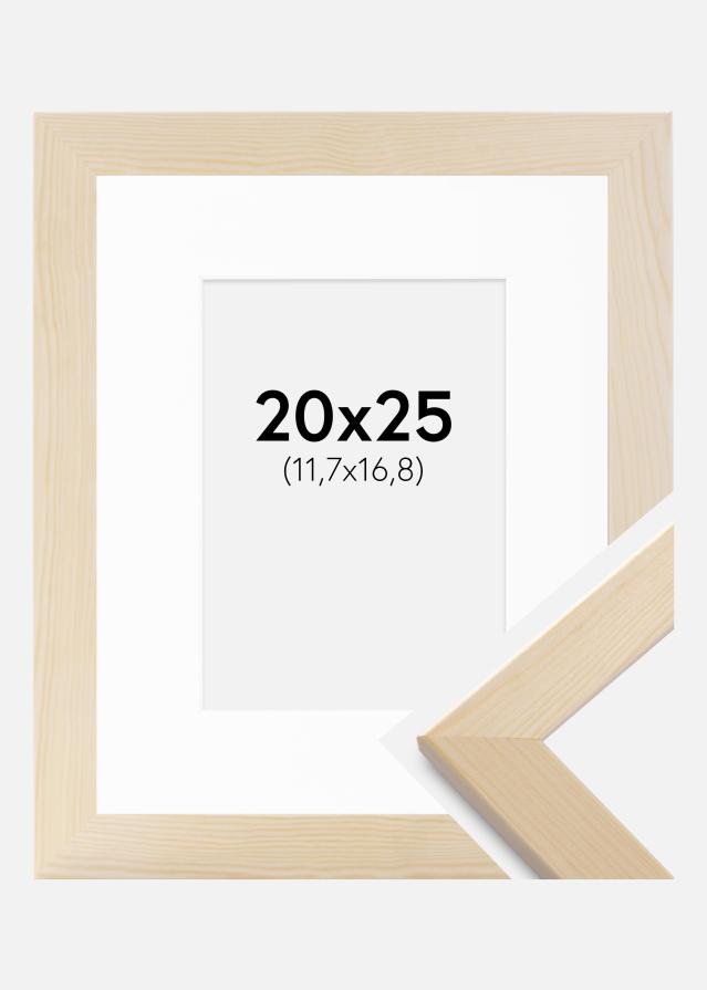 Ram med passepartou Rahmen Trendline Natur 20x25 cm - Passepartout Weiß 5x7 inches