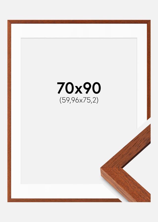 Ram med passepartou Rahmen Hermes Kirsche 70x90 cm - Passepartout Weiß 24x30 inches