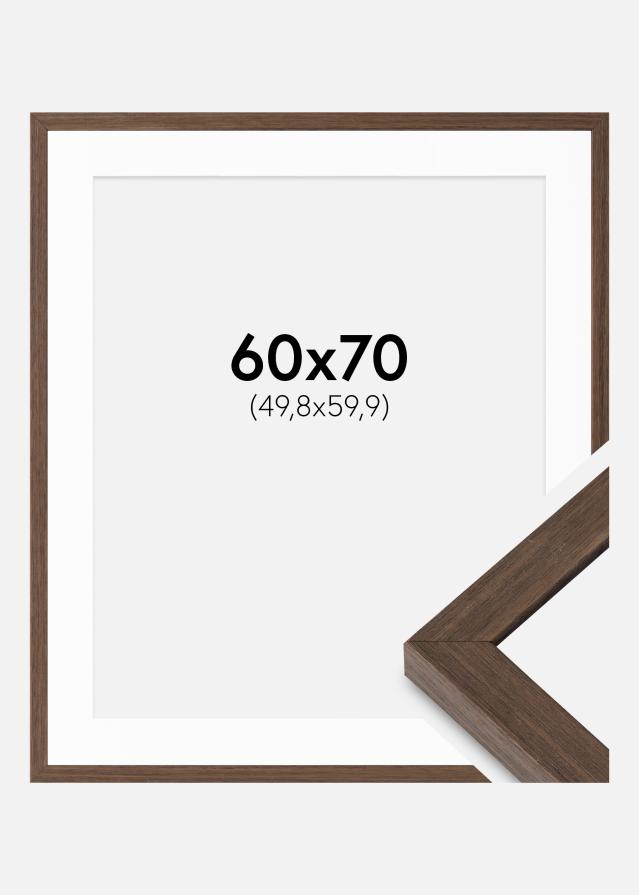 Ram med passepartou Rahmen Hermes Walnuss 60x70 cm - Passepartout Weiß 20x24 inches