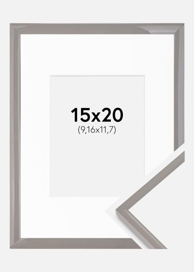 Ram med passepartou Rahmen New Lifestyle erdgrau 15x20 cm - Passepartout Weiß 4x5 inches