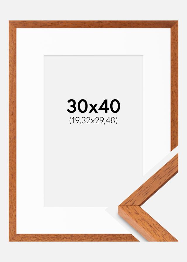 Ram med passepartou Rahmen Ares Kirsche 30x40 cm - Passepartout Weiß 8x12 inches