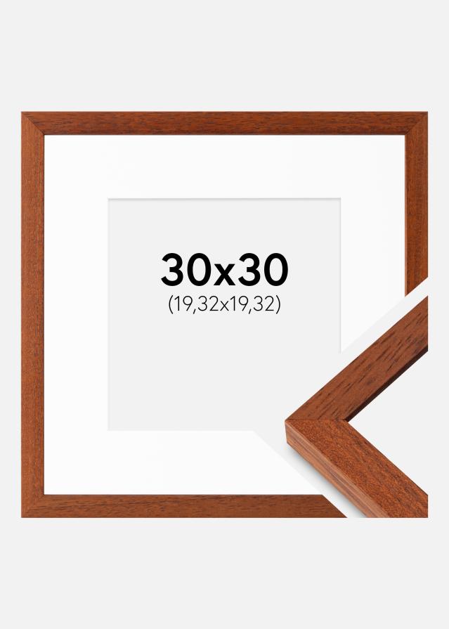Ram med passepartou Rahmen Hermes Kirsche 30x30 cm - Passepartout Weiß 8x8 inches