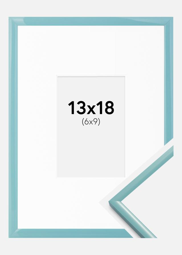 Ram med passepartou Rahmen New Lifestyle Türkis 13x18 cm - Passepartout Weiß 7x10 cm