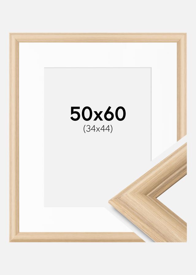 Ram med passepartou Rahmen Västkusten Eiche 50x60 cm - Passepartout Weiß 35x45 cm