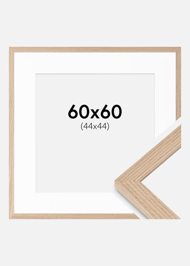 Ram med passepartou Rahmen BGA Classic Eiche 60x60 cm - Passepartout Weiß 45x45 cm