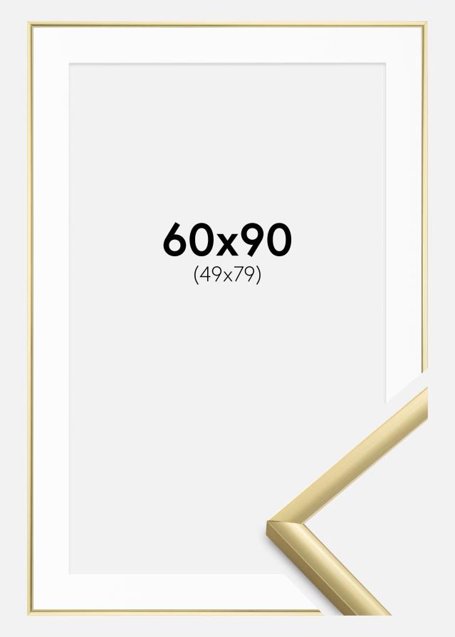 Ram med passepartou Rahmen New Lifestyle Gold 60x90 cm - Passepartout Weiß 50x80 cm