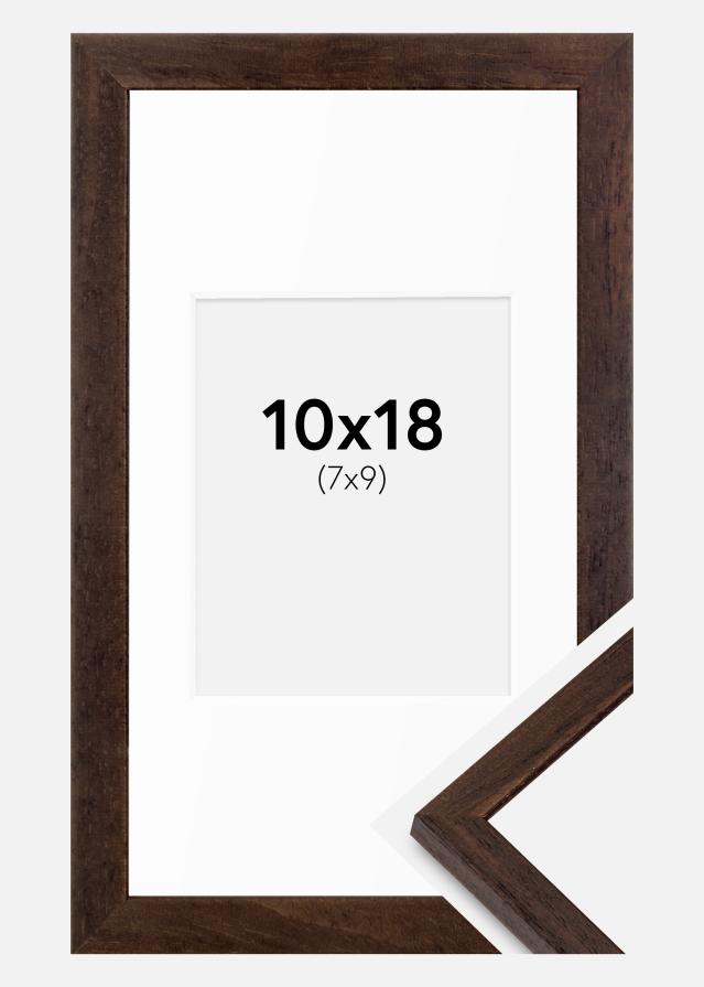 Ram med passepartou Rahmen Edsbyn Walnuss 10x18 cm - Passepartout Weiß 8x10 cm