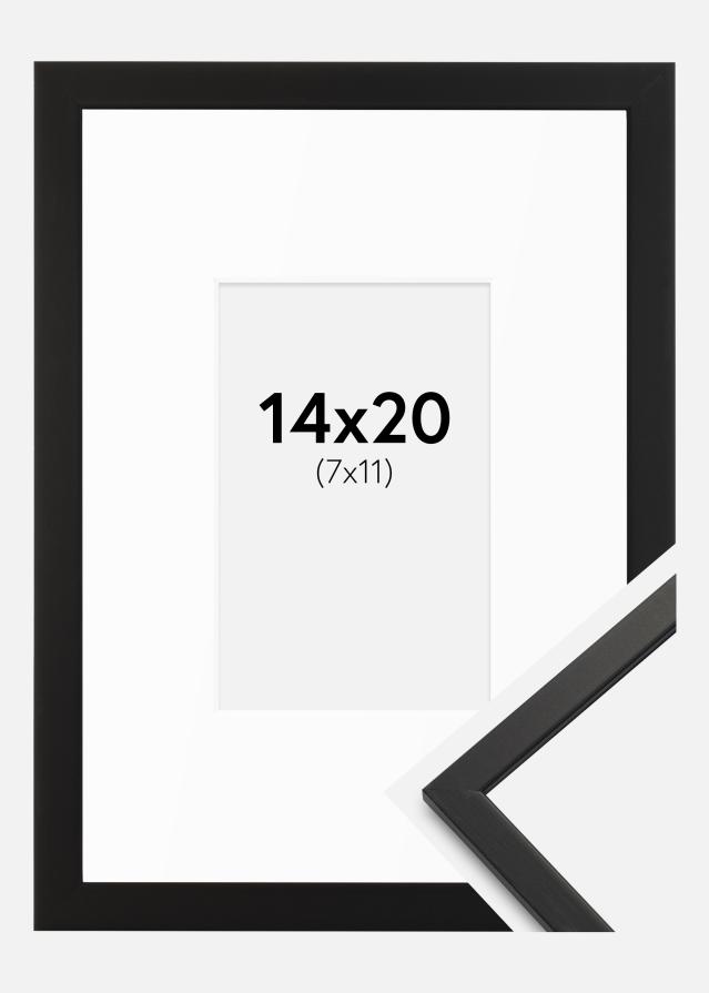 Ram med passepartou Rahmen Edsbyn Schwarz 14x20 cm - Passepartout Weiß 8x12 cm