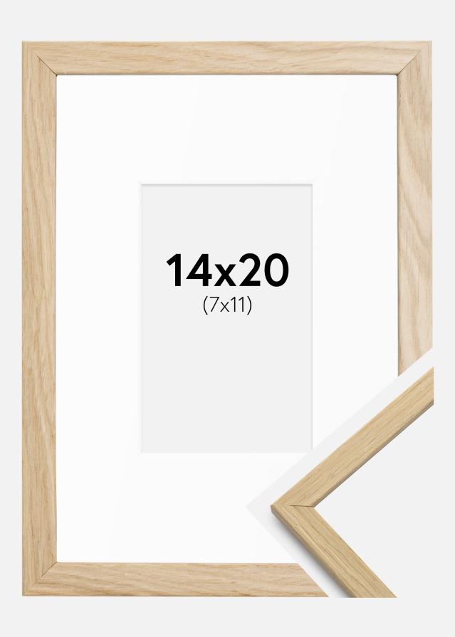 Ram med passepartou Rahmen Edsbyn Eiche 14x20 cm - Passepartout Weiß 8x12 cm