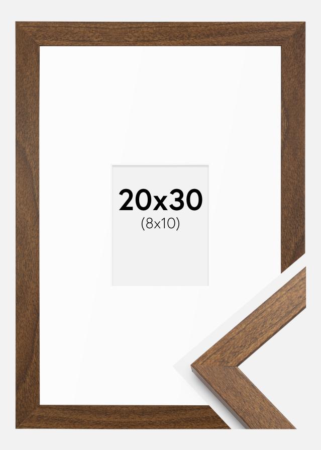 Ram med passepartou Rahmen Stilren heiß braun 20x30 cm - Passepartout Weiß 9x11 cm