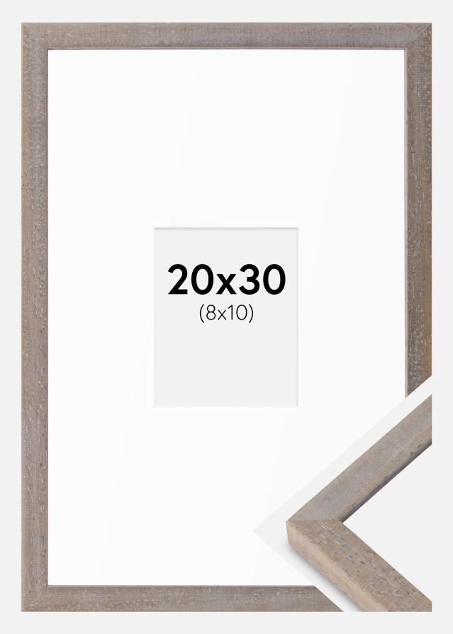 Ram med passepartou Rahmen Ares Grau 20x30 cm - Passepartout Weiß 9x11 cm