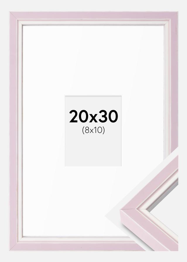 Ram med passepartou Rahmen Diana Rosa 20x30 cm - Passepartout Weiß 9x11 cm