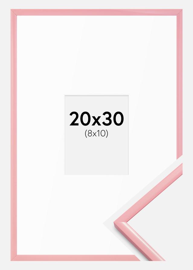 Ram med passepartou Rahmen New Lifestyle Rosa 20x30 cm - Passepartout Weiß 9x11 cm