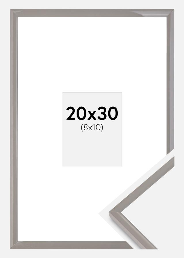 Ram med passepartou Rahmen New Lifestyle erdgrau 20x30 cm - Passepartout Weiß 9x11 cm