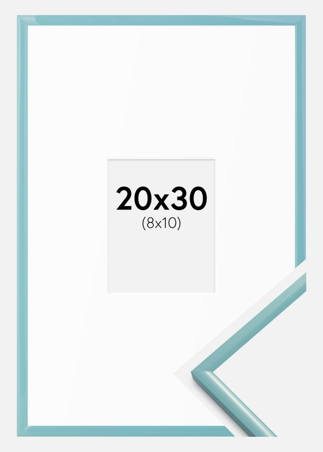 Ram med passepartou Rahmen New Lifestyle Türkis 20x30 cm - Passepartout Weiß 9x11 cm