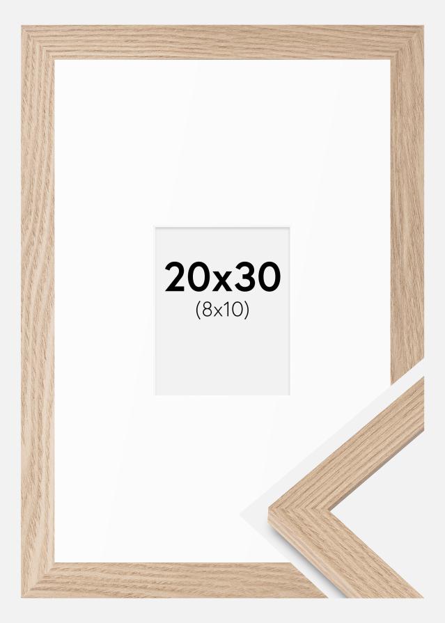 Ram med passepartou Rahmen BGA Classic Eiche 20x30 cm - Passepartout Weiß 9x11 cm