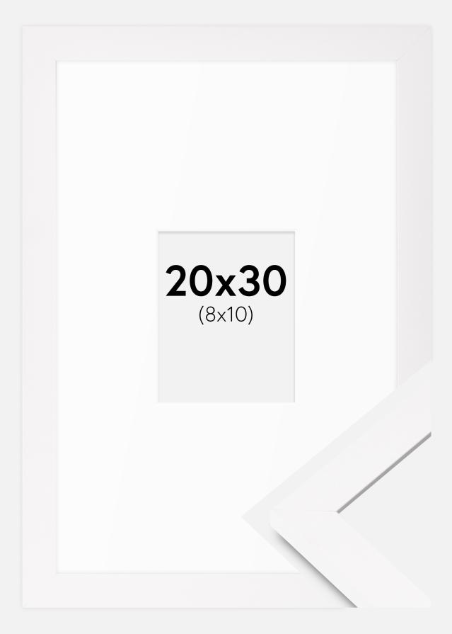Ram med passepartou Rahmen BGA Classic Weiß 20x30 cm - Passepartout Weiß 9x11 cm