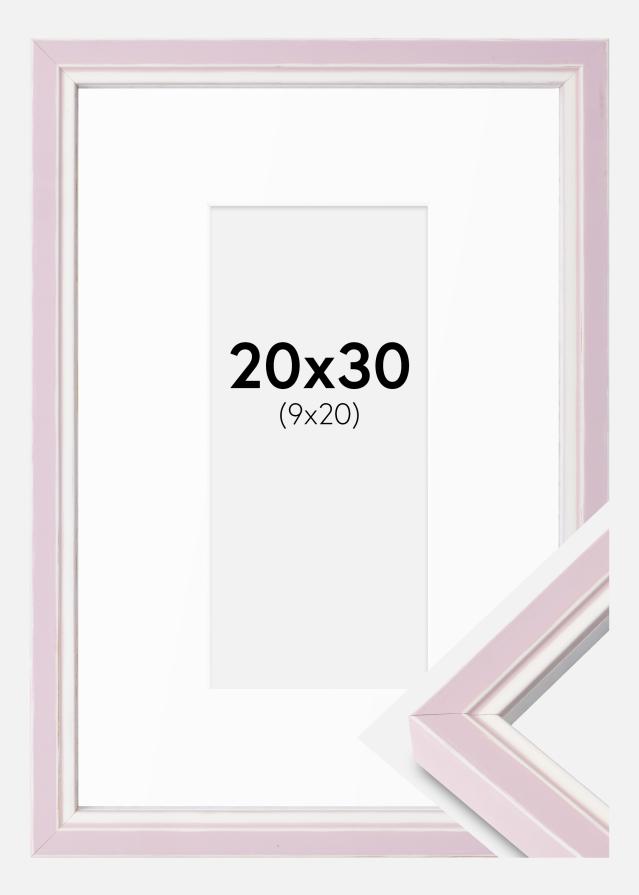 Ram med passepartou Rahmen Diana Rosa 20x30 cm - Passepartout Weiß 10x21 cm