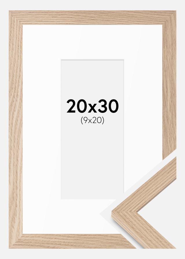 Ram med passepartou Rahmen BGA Classic Eiche 20x30 cm - Passepartout Weiß 10x21 cm