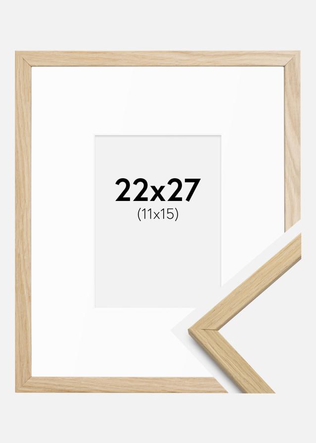 Ram med passepartou Rahmen Edsbyn Eiche 22x27 cm - Passepartout Weiß 12x16 cm