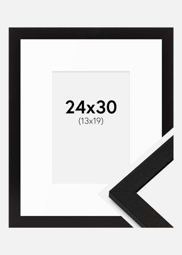 Ram med passepartou Rahmen BGA Classic Schwarz 24x30 cm - Passepartout Weiß 14x20 cm