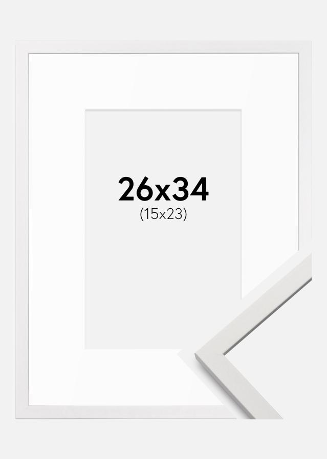 Ram med passepartou Rahmen Edsbyn Weiß 26x34 cm - Passepartout Weiß 16x24 cm