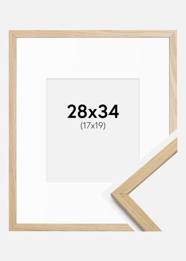 Ram med passepartou Rahmen Edsbyn Eiche 28x34 cm - Passepartout Weiß 18x20 cm