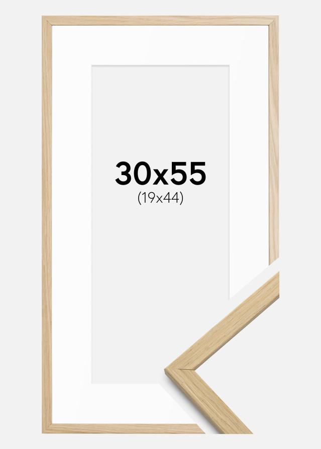 Ram med passepartou Rahmen Edsbyn Eiche 30x55 cm - Passepartout Weiß 20x45 cm