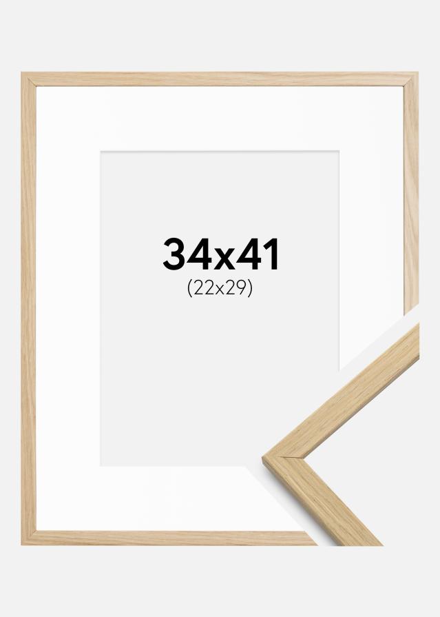 Ram med passepartou Rahmen Edsbyn Eiche 34x41 cm - Passepartout Weiß 23x30 cm