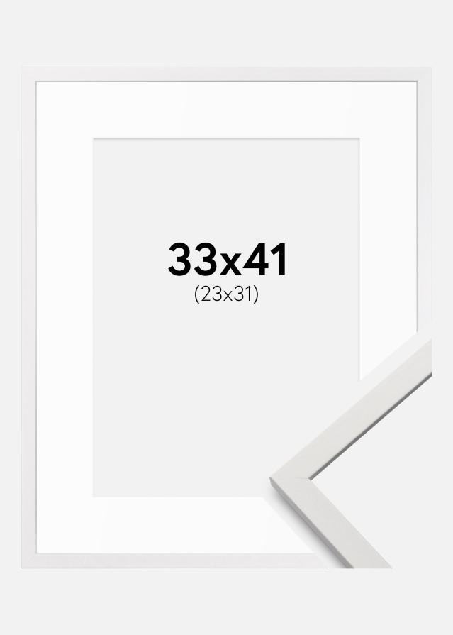 Ram med passepartou Rahmen Edsbyn Weiß 33x41 cm - Passepartout Weiß 24x32 cm