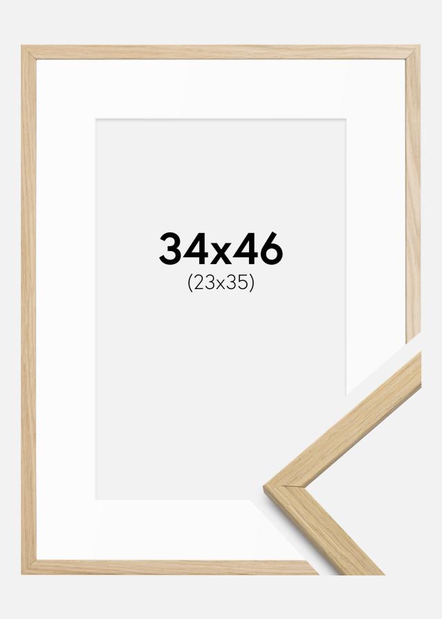 Ram med passepartou Rahmen Edsbyn Eiche 34x46 cm - Passepartout Weiß 24x36 cm