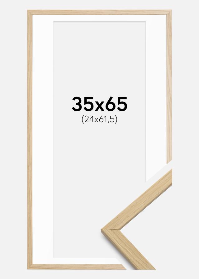 Ram med passepartou Rahmen Edsbyn Eiche 35x65 cm - Passepartout Weiß 25x62,5 cm