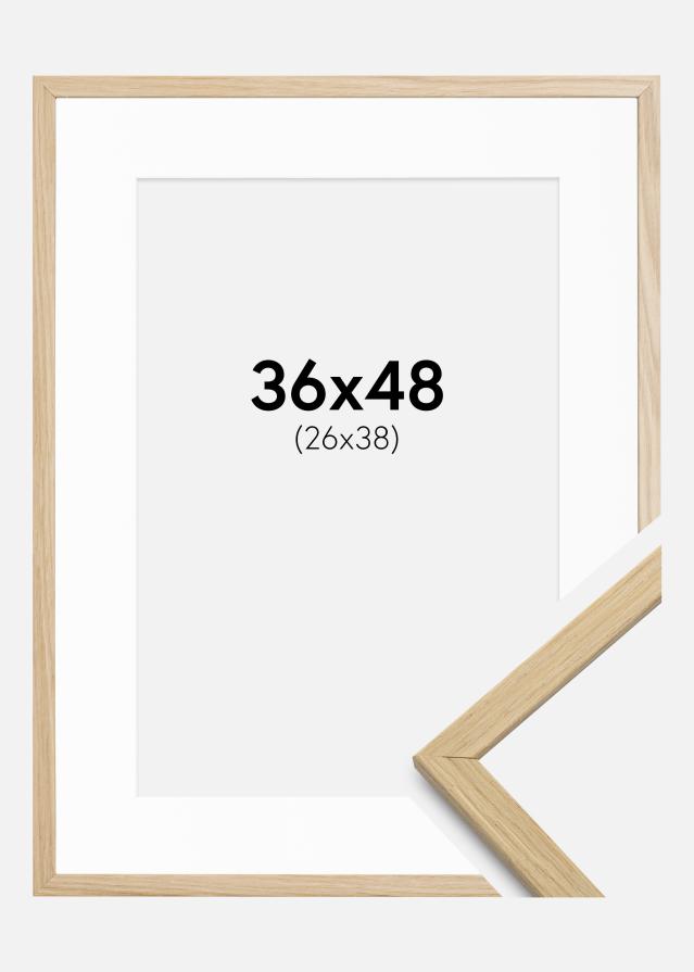 Ram med passepartou Rahmen Edsbyn Eiche 36x48 cm - Passepartout Weiß 27x39 cm