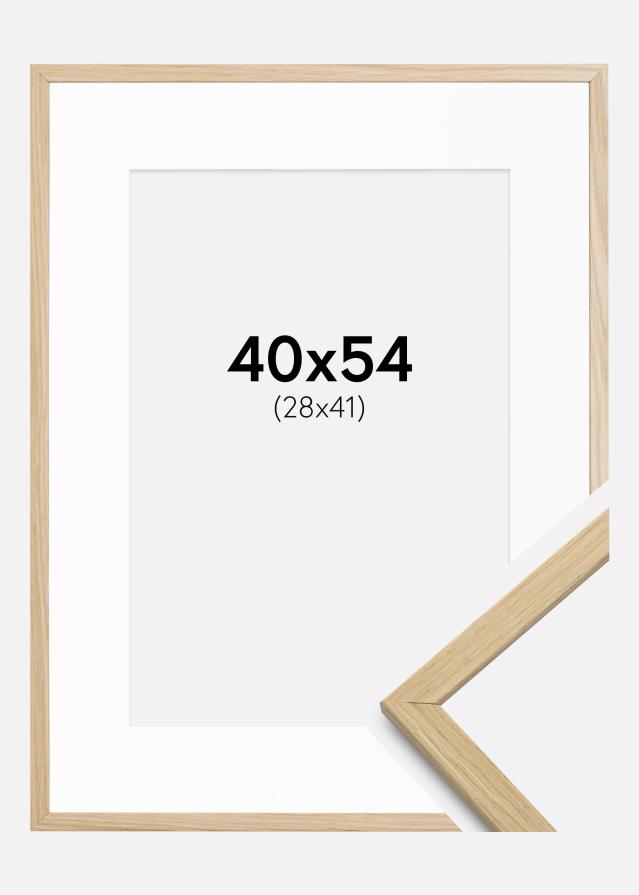 Ram med passepartou Rahmen Edsbyn Eiche 40x54 cm - Passepartout Weiß 29x42 cm