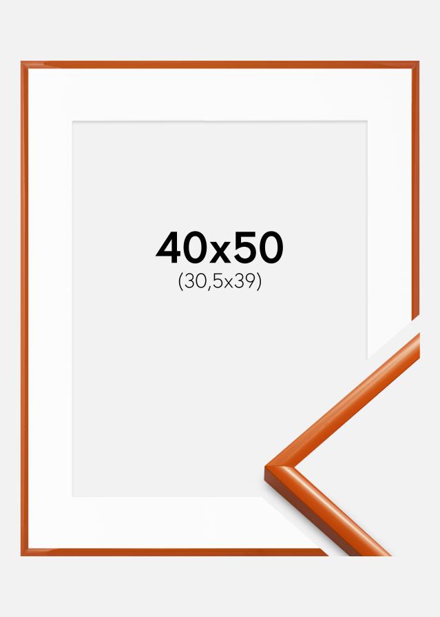Ram med passepartou Rahmen New Lifestyle Orange 40x50 cm - Passepartout Weiß 31,5x40 cm