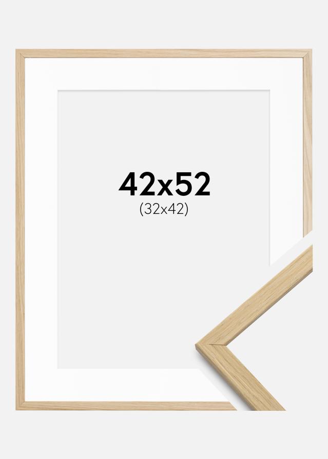 Ram med passepartou Rahmen Edsbyn Eiche 42x52 cm - Passepartout Weiß 33x43 cm