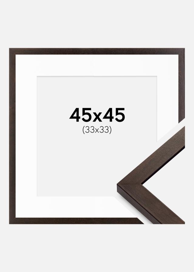Ram med passepartou Rahmen Selection Walnuss 45x45 cm - Passepartout Weiß 34x34 cm