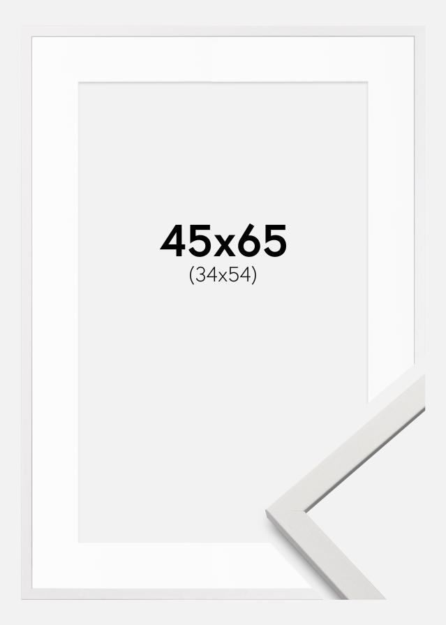 Ram med passepartou Rahmen Edsbyn Weiß 45x65 cm - Passepartout Weiß 35x55 cm
