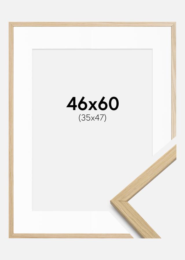 Ram med passepartou Rahmen Edsbyn Eiche 46x60 cm - Passepartout Weiß 36x48 cm