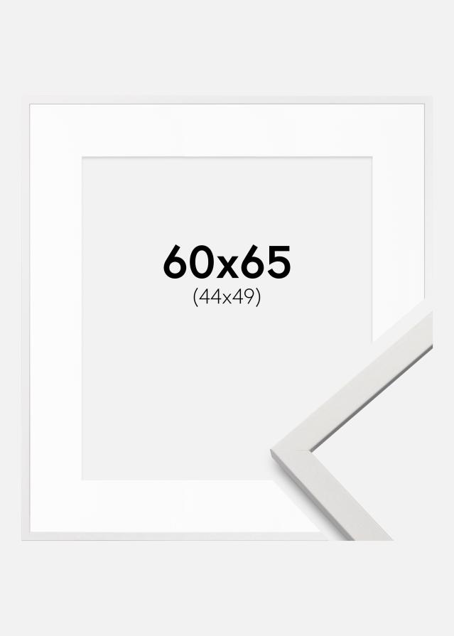 Ram med passepartou Rahmen Edsbyn Weiß 60x65 cm - Passepartout Weiß 45x50 cm