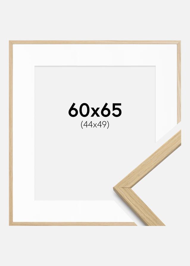 Ram med passepartou Rahmen Edsbyn Eiche 60x65 cm - Passepartout Weiß 45x50 cm