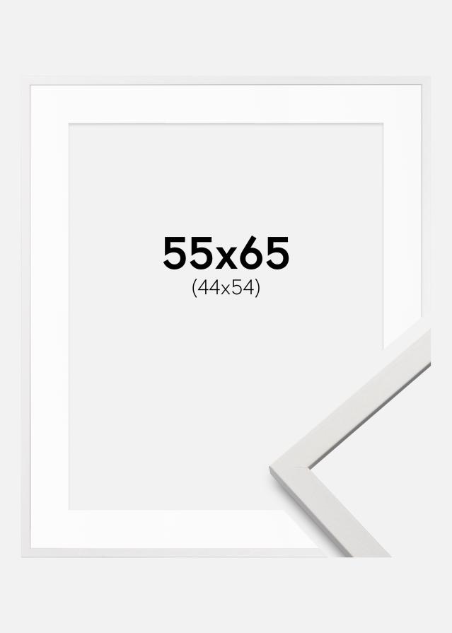 Ram med passepartou Rahmen Edsbyn Weiß 55x65 cm - Passepartout Weiß 45x55 cm