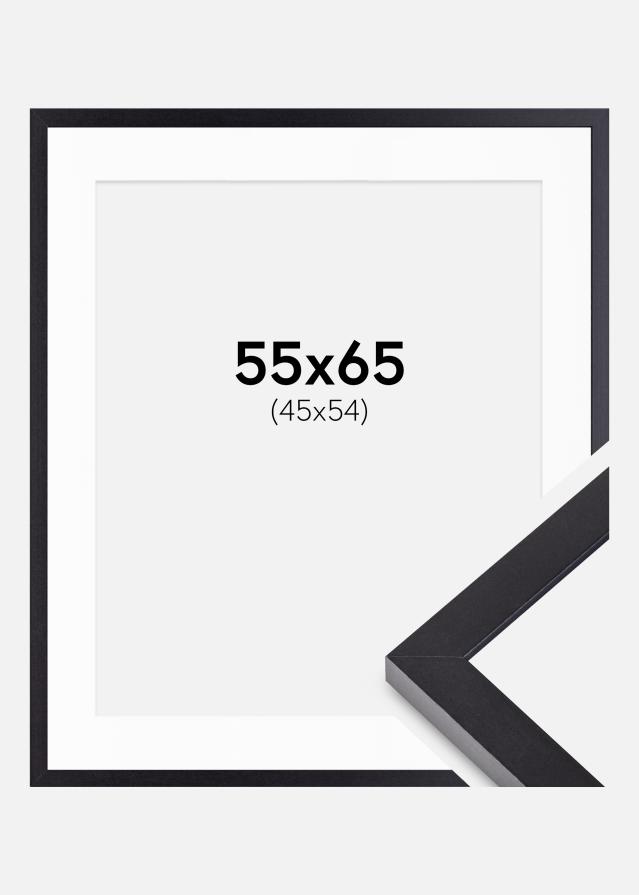 Ram med passepartou Rahmen Selection Schwarz 55x65 cm - Passepartout Weiß 46x55 cm